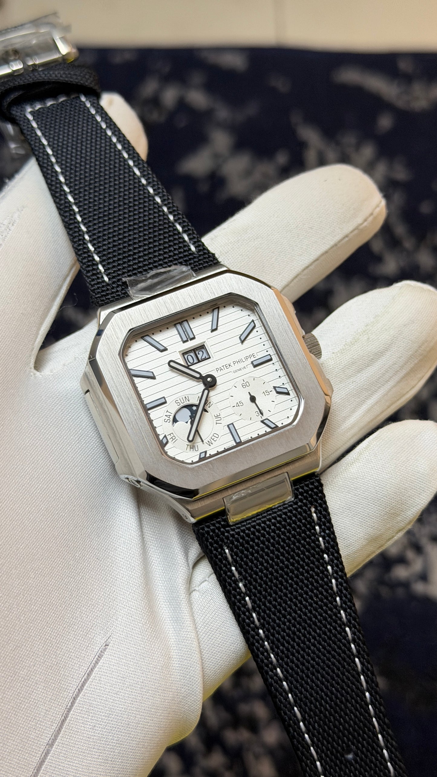 Silver with White Dial.