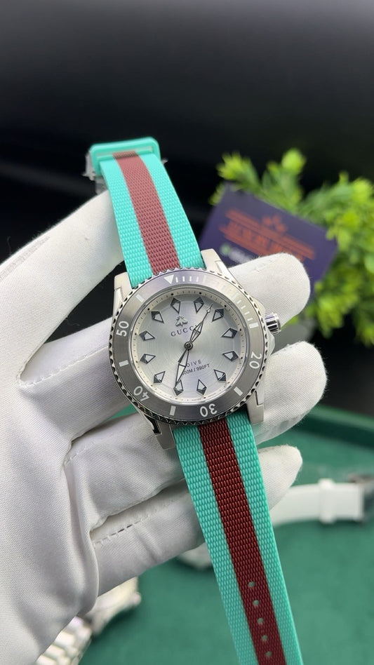 White dial with tiffany strap