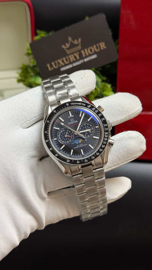 Silver with Black Dial.