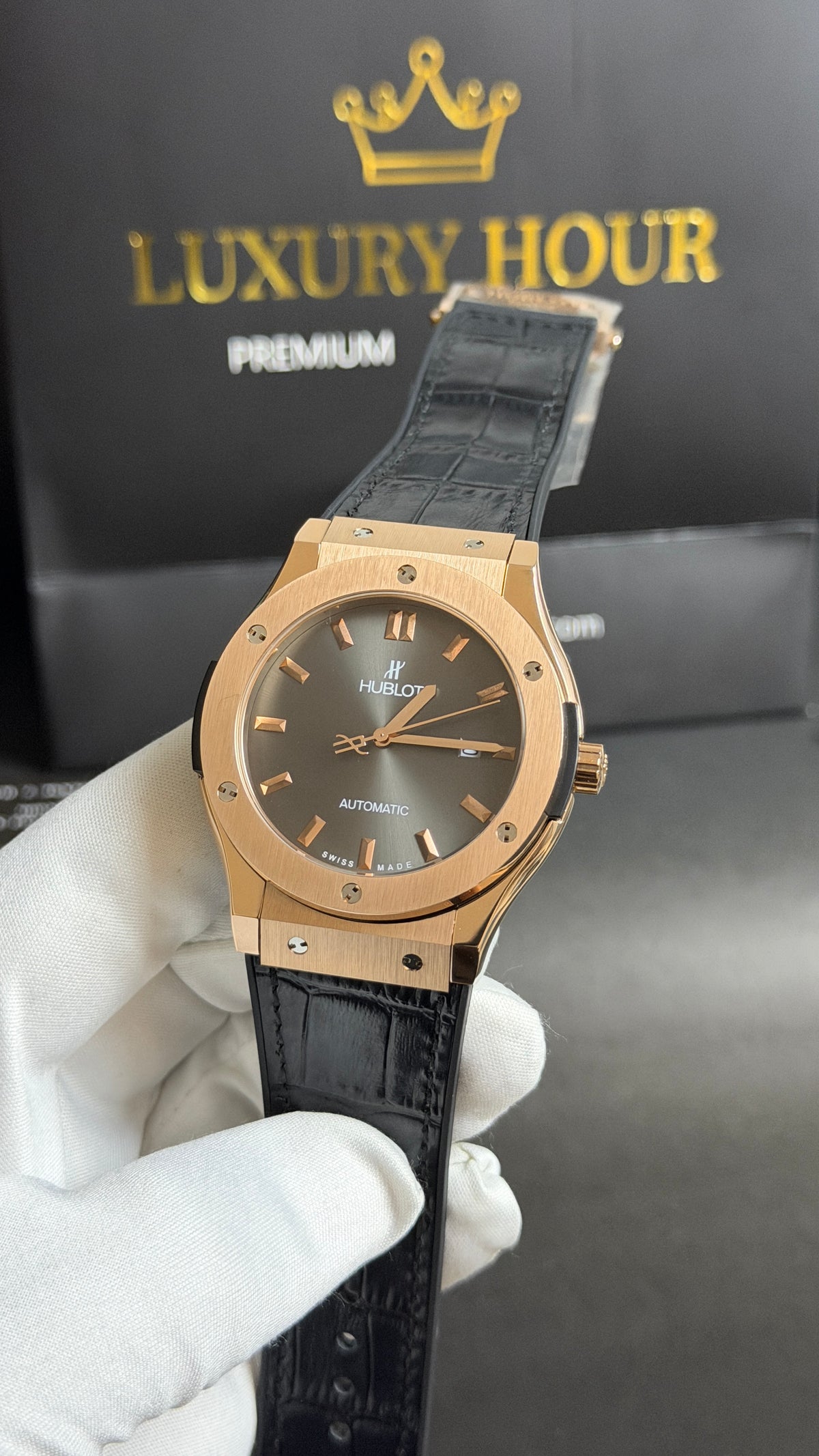 Rose Gold with Grey Dial.