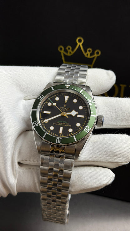 Silver with Black Dial.