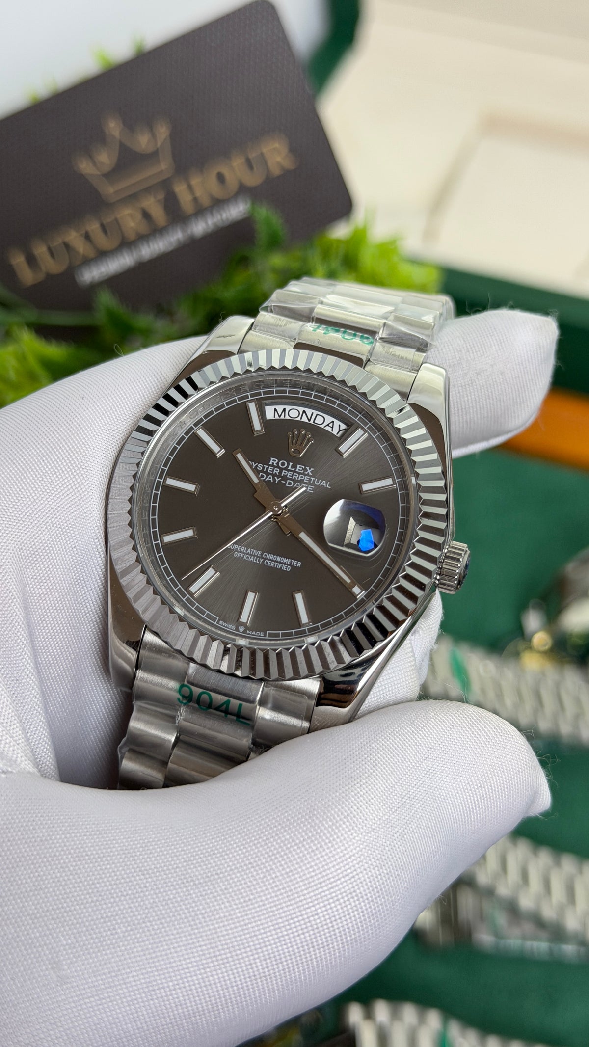 Silver with Grey Dial.