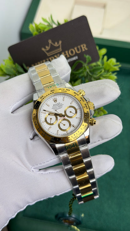 Yellow Gold Two Tone with White Dial.