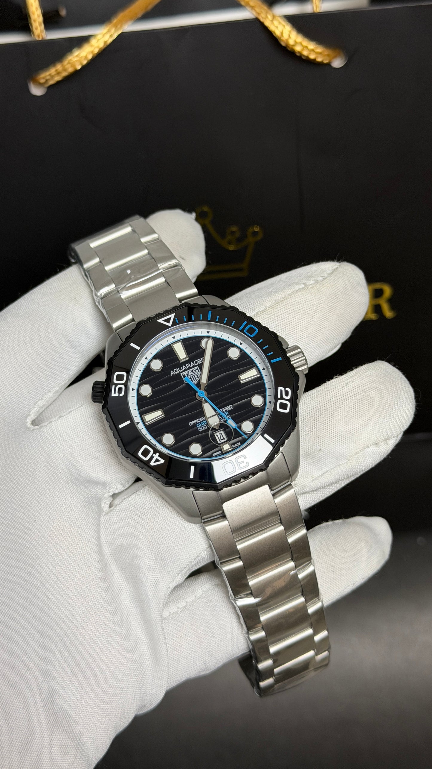 Silver with Black Dial.