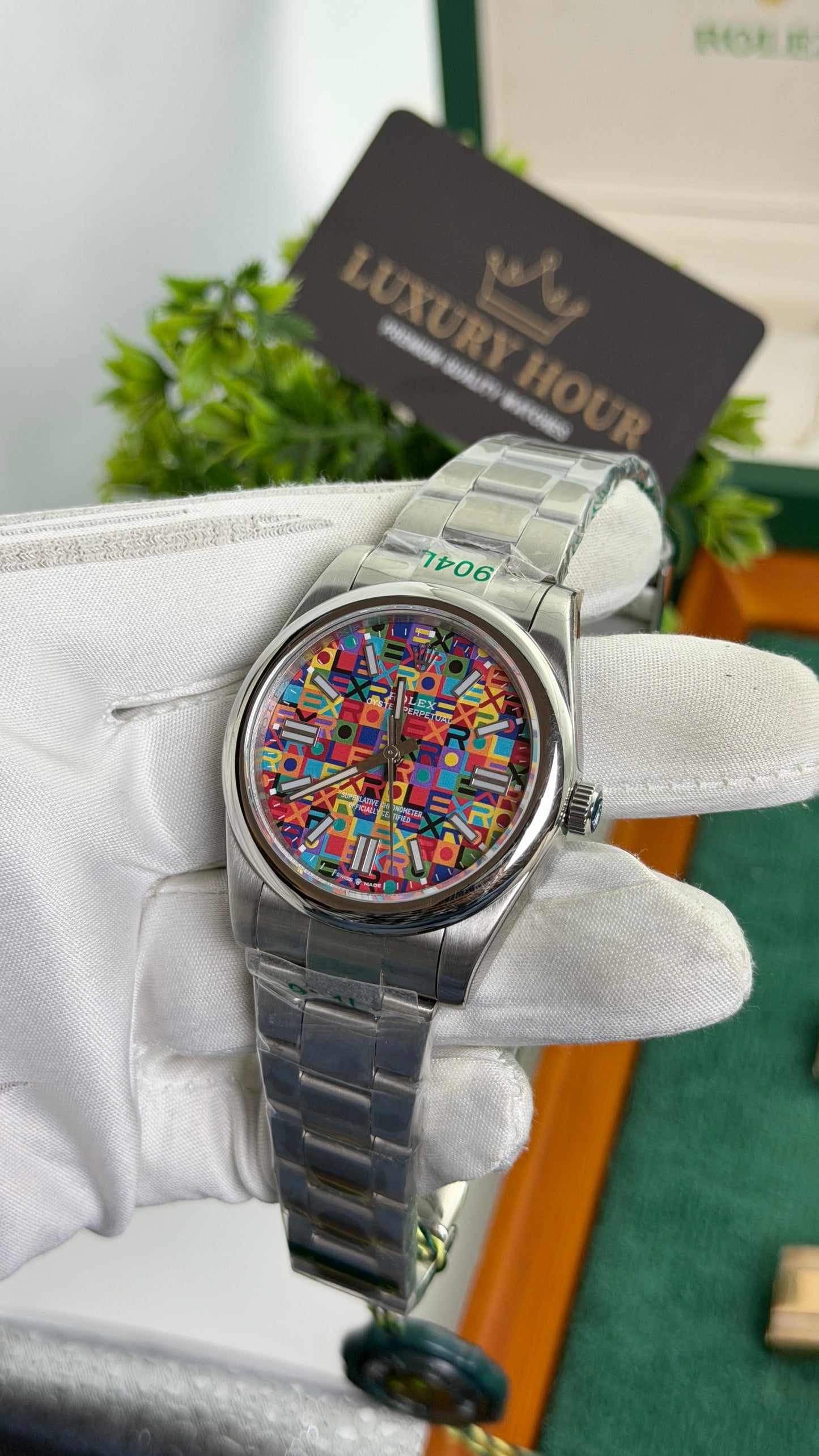 Silver with Rainbow Dial💐