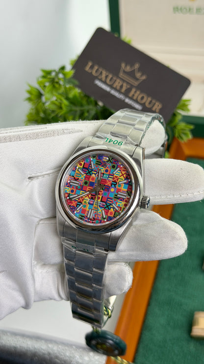 Silver with Rainbow Dial💐