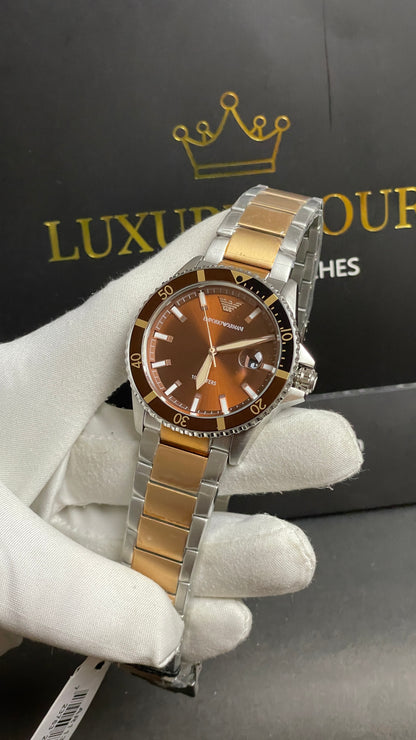 Rose Gold Two Tone with Chocolate Dial.