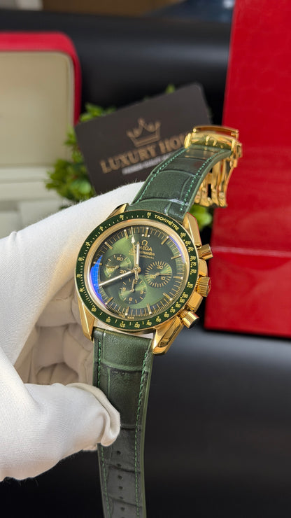 Yellow Gold with Olive Green Dial.