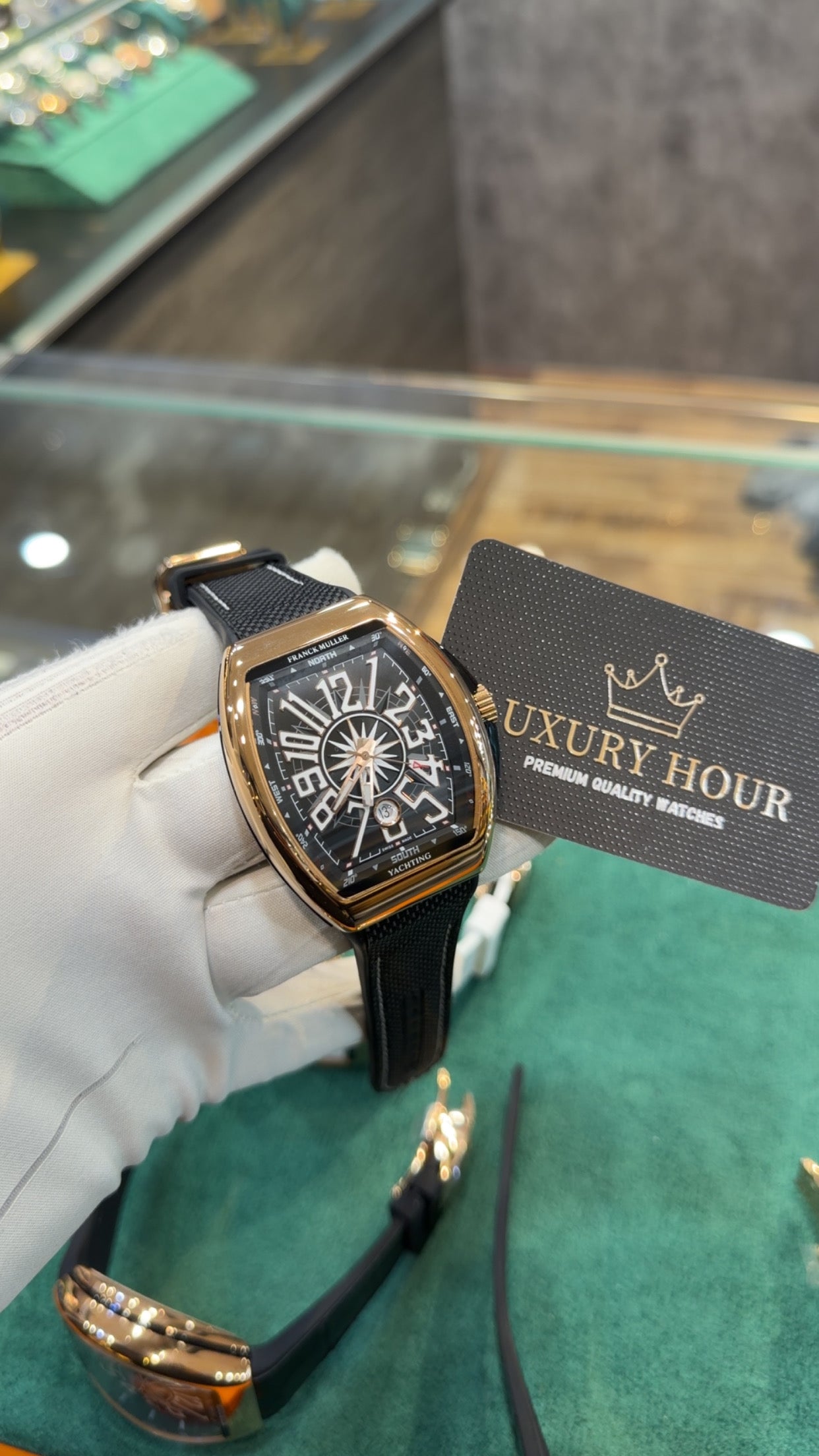 Rose Gold with Black Dial.
