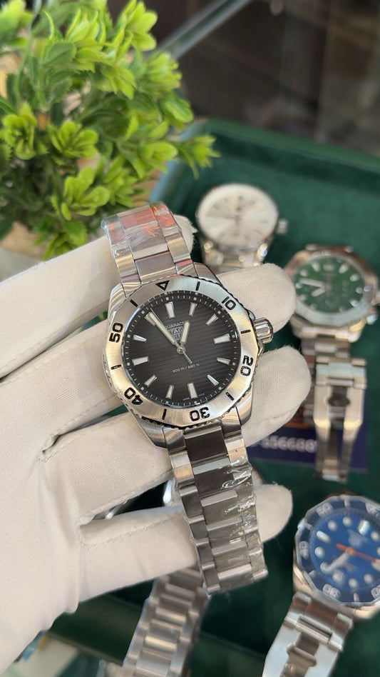 Silver with grey dial
