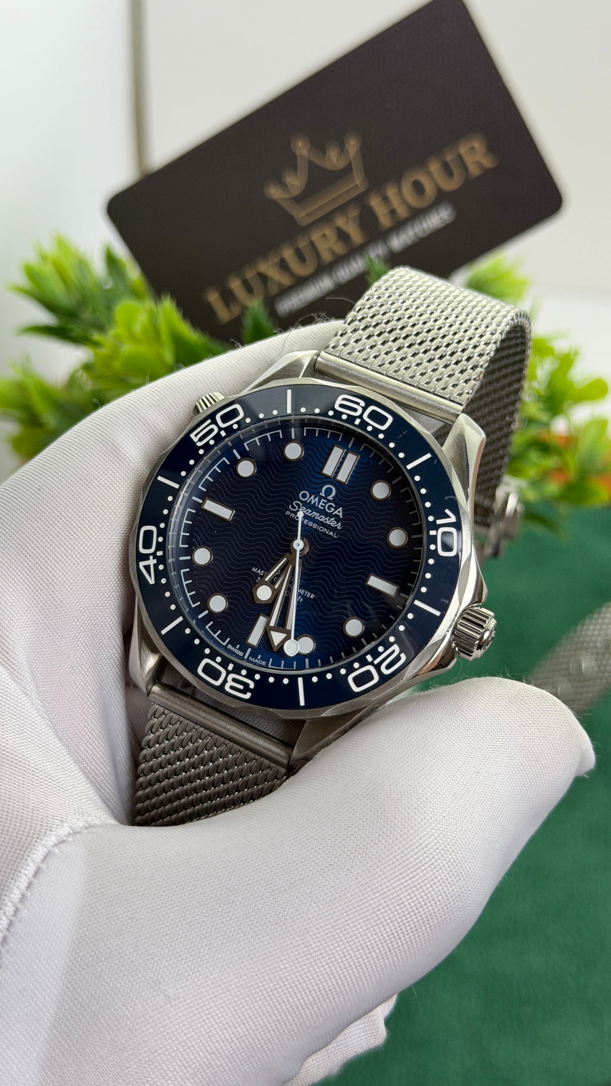Silver with Blue Dial.