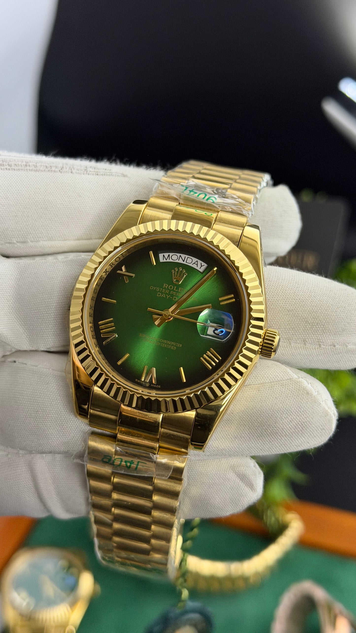Yellow Gold with Green Dial