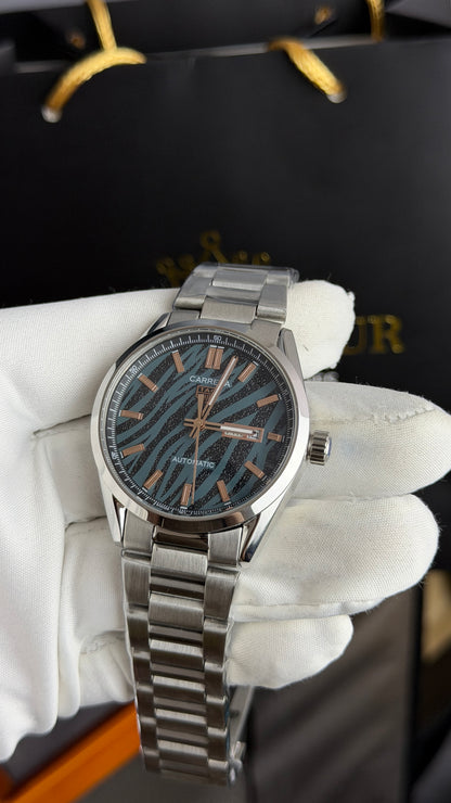 Silver with Tiger Dial.