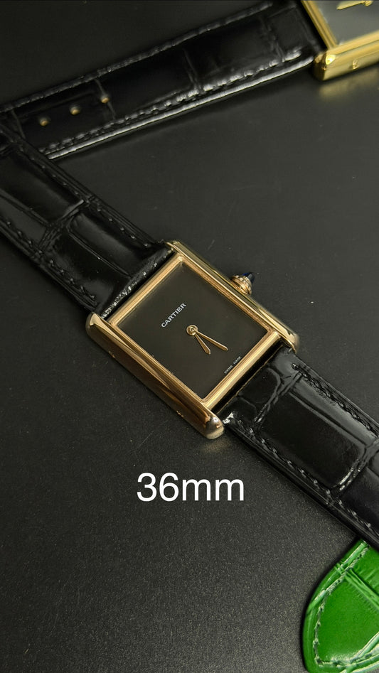Rose Gold with Black Dial (M No:183)—36 mm