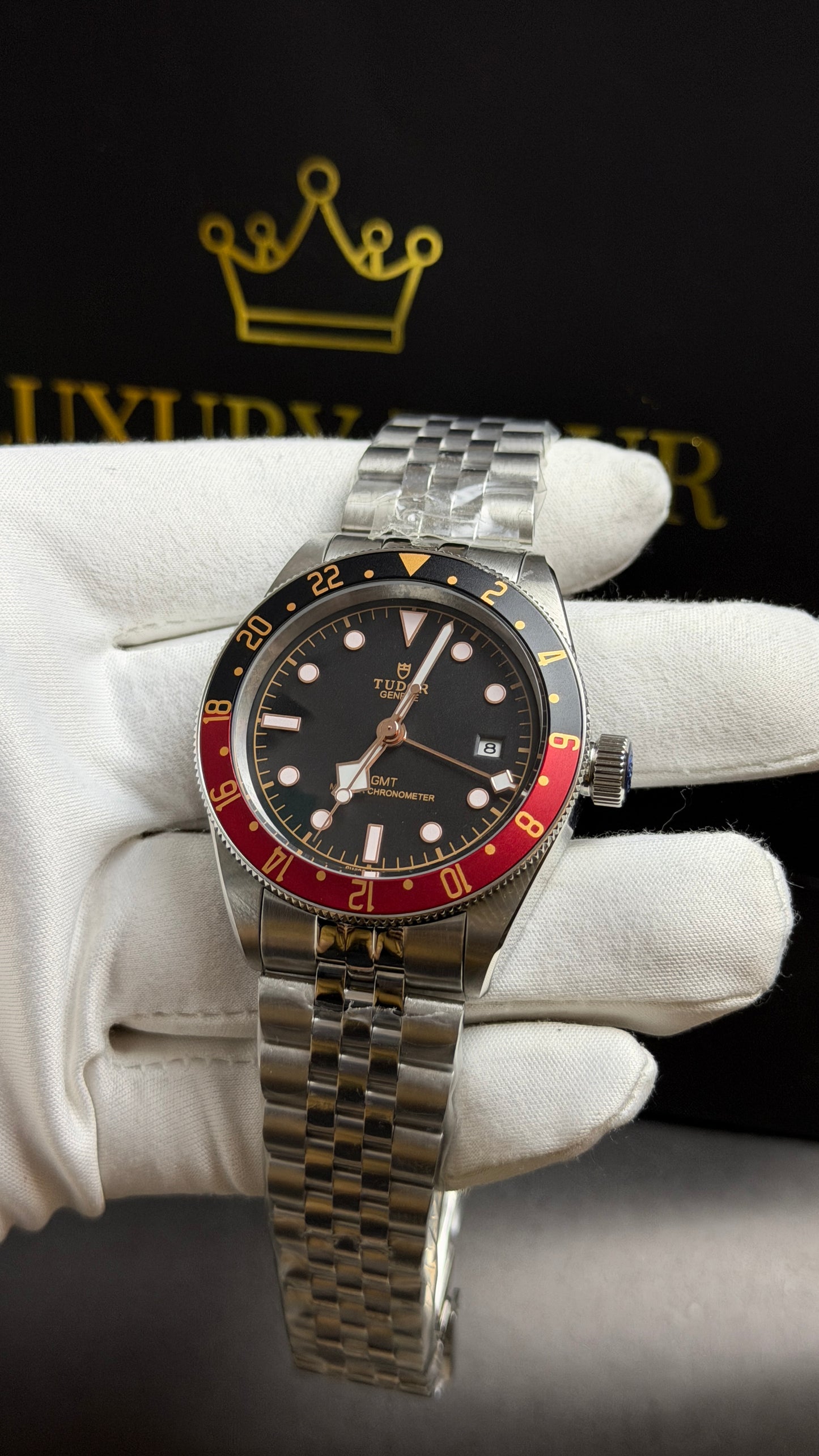 Silver with Black Dial.