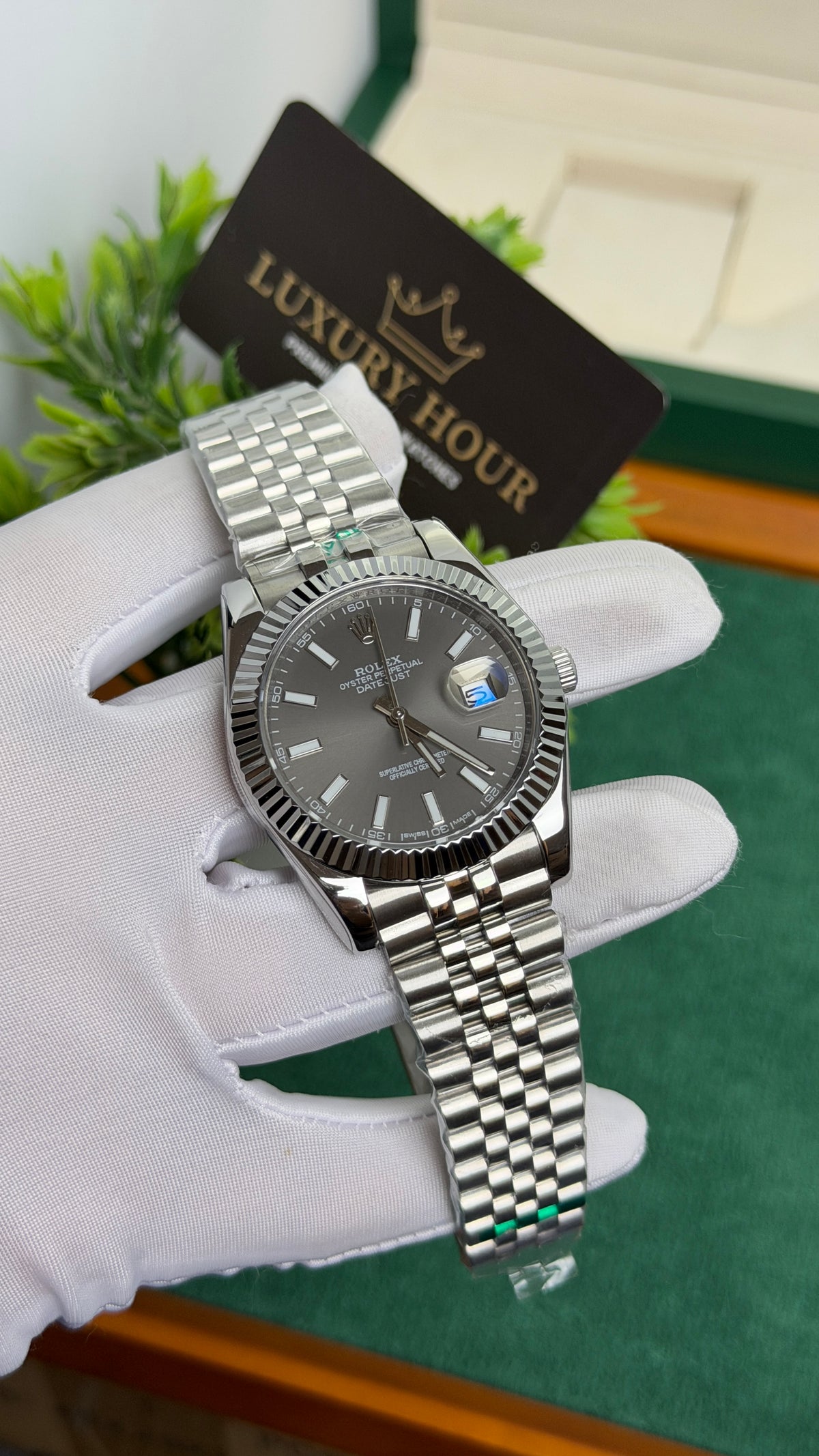 Silver with Grey Dial.