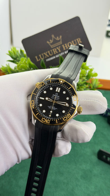 Yellow Gold with Black Dial.