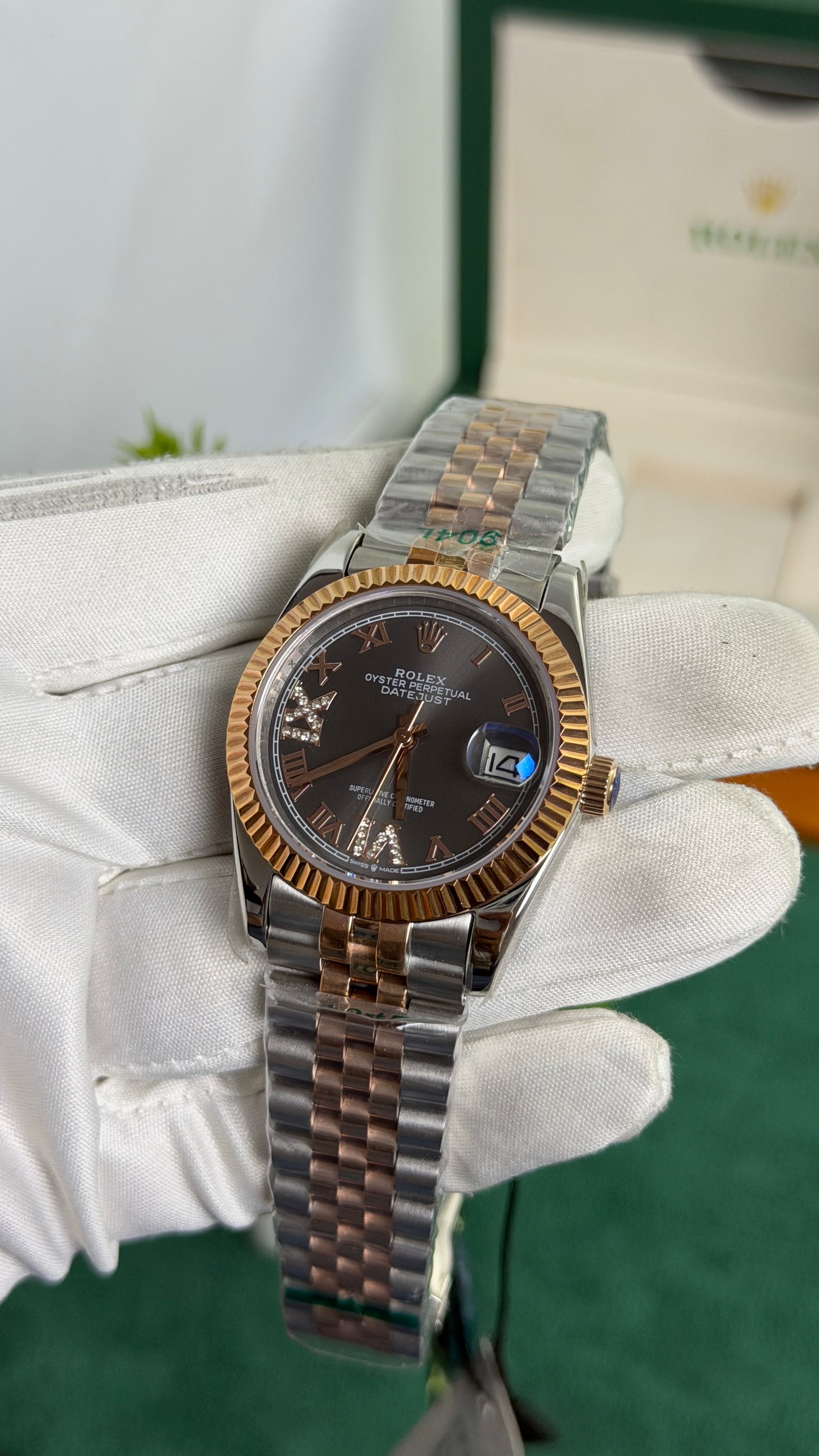 ( 36 mm ) Rose Gold Two Tone with Grey Dial🔥