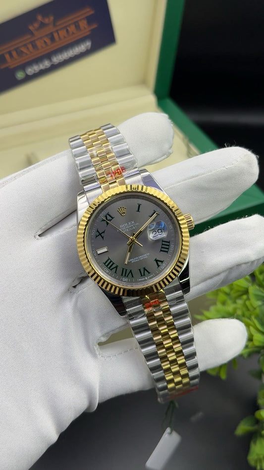 Yellow gold two tone with Wimbledon dial