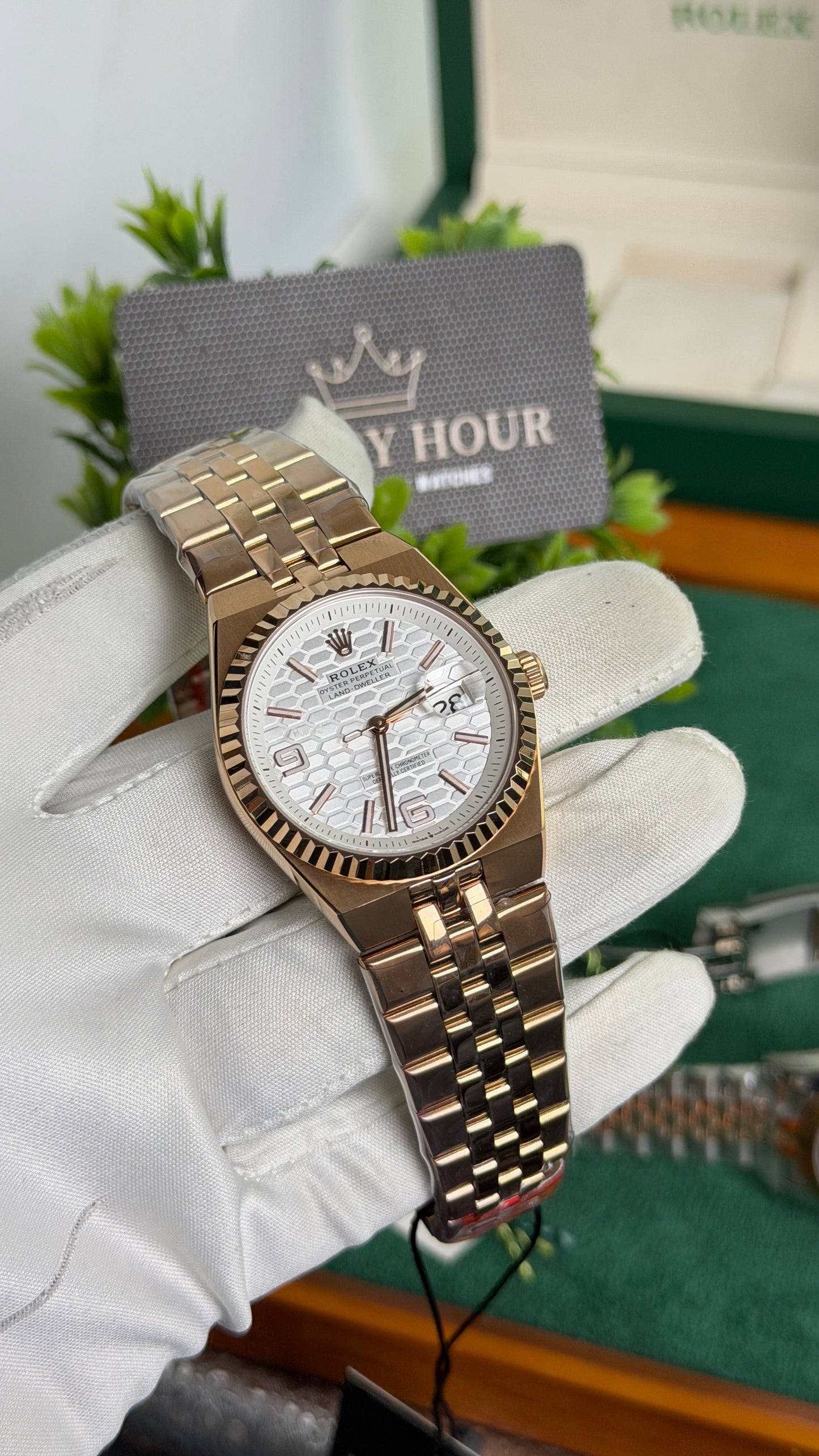 ( 36 mm ) Rose Gold with White Dial🔥