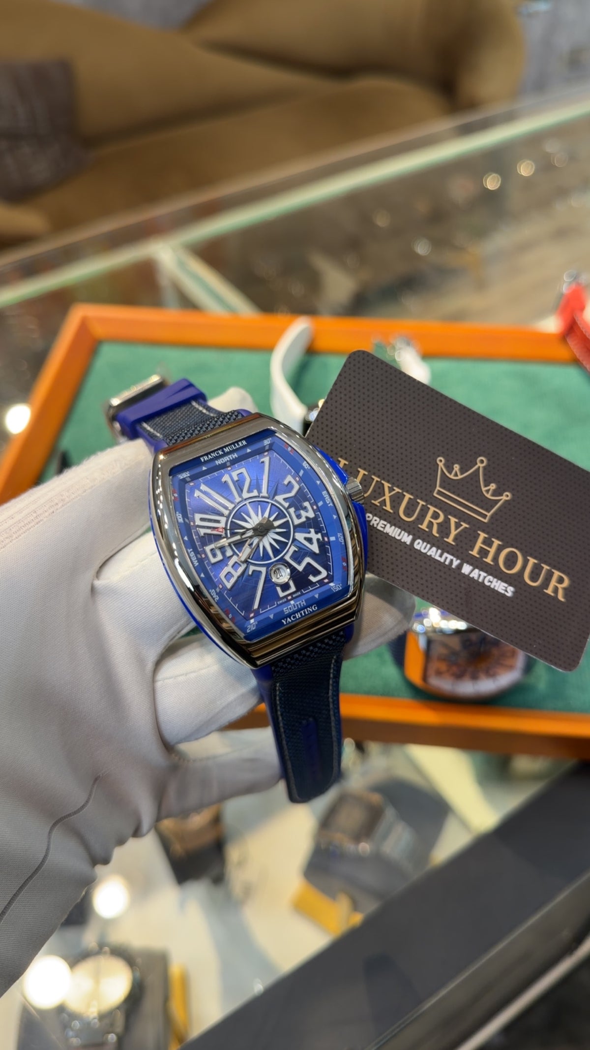 Silver with Blue Dial.