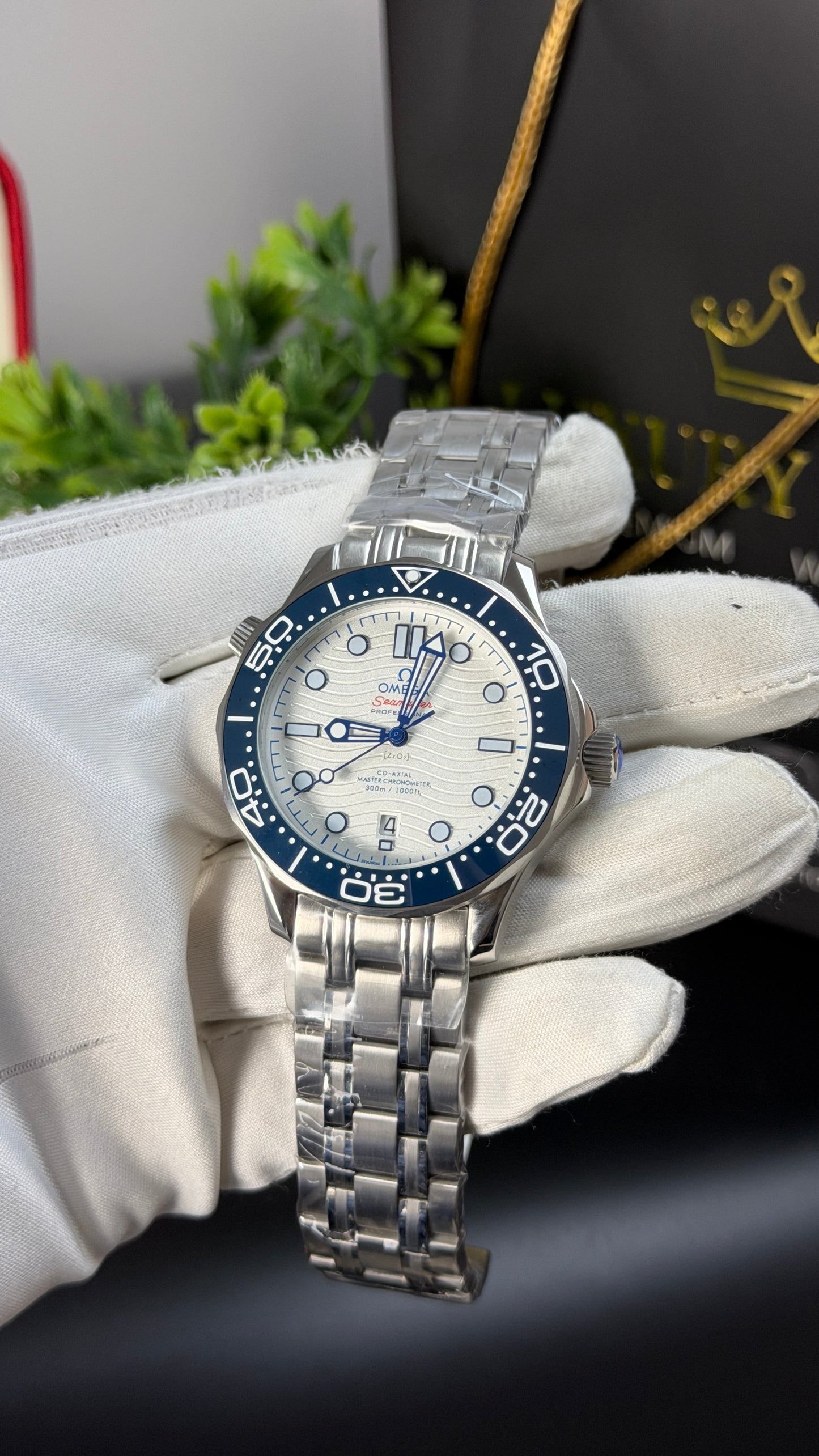 Silver with White Dial.