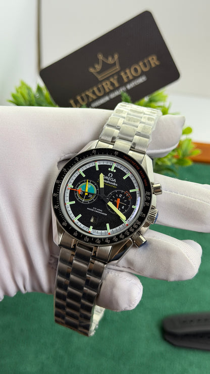Silver with Black Dial.