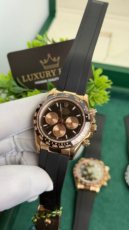 Rose Gold with Chocolate Dial.