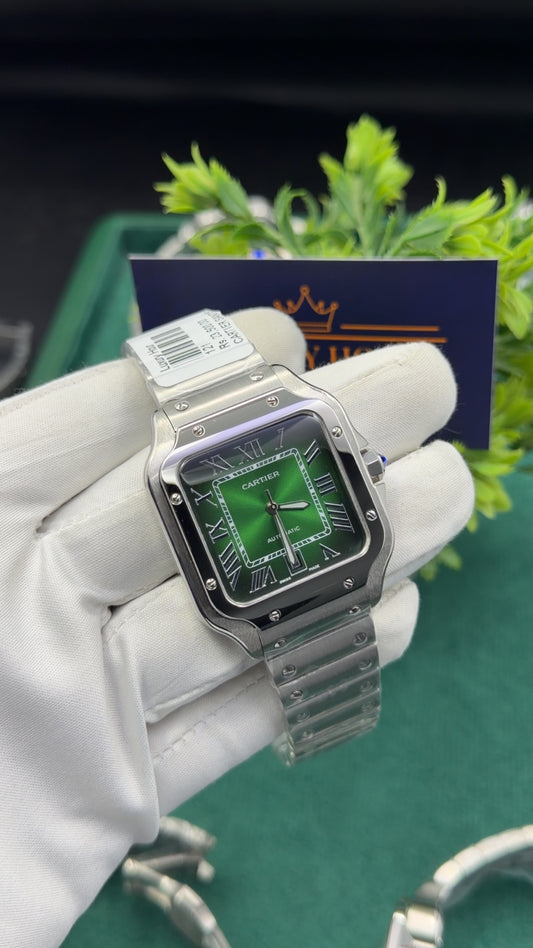 Silver with green dial 🔥