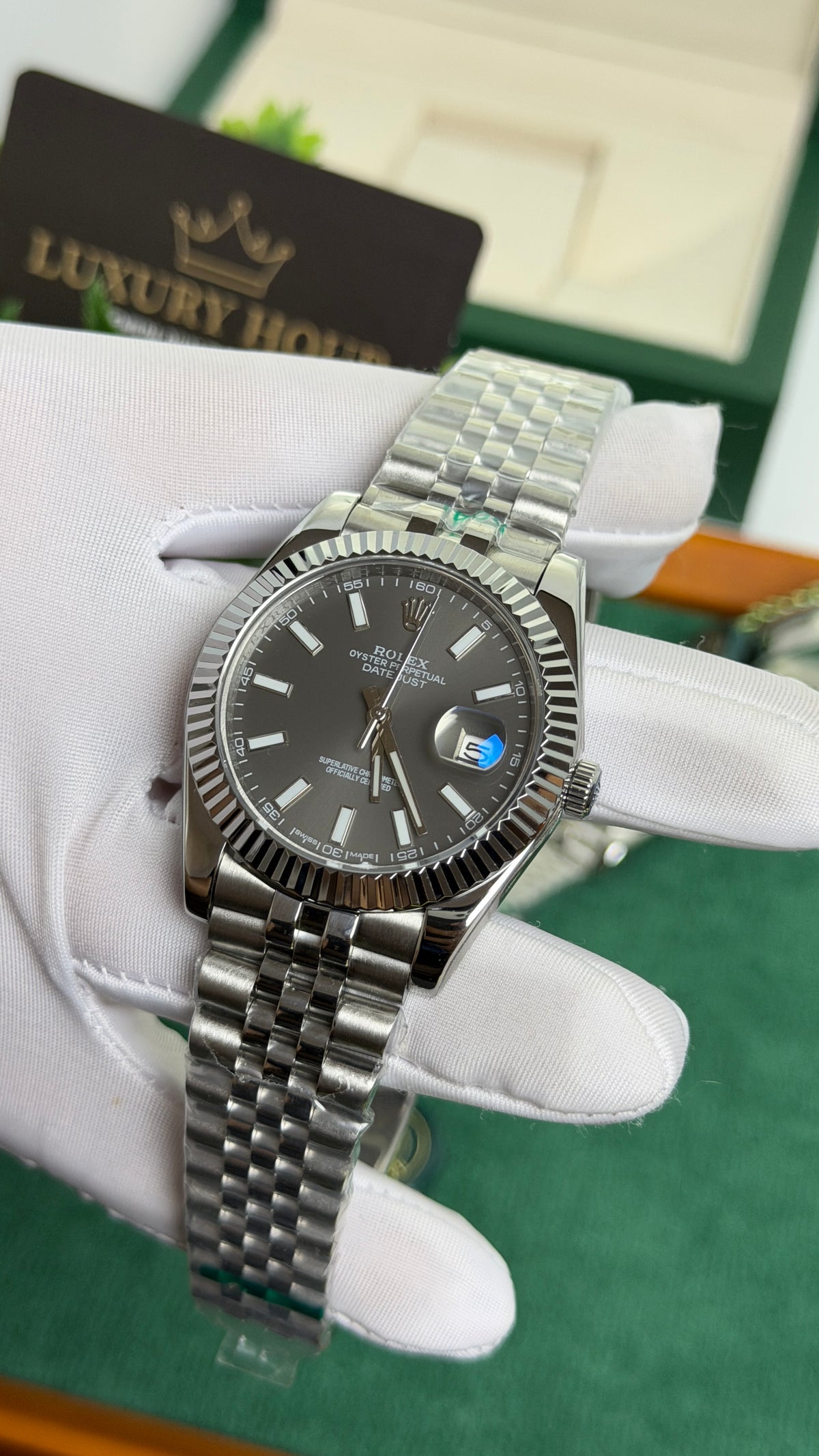 Silver with Grey Dial.