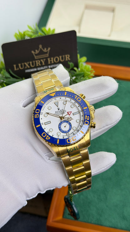 Yellow Gold with White Dial.