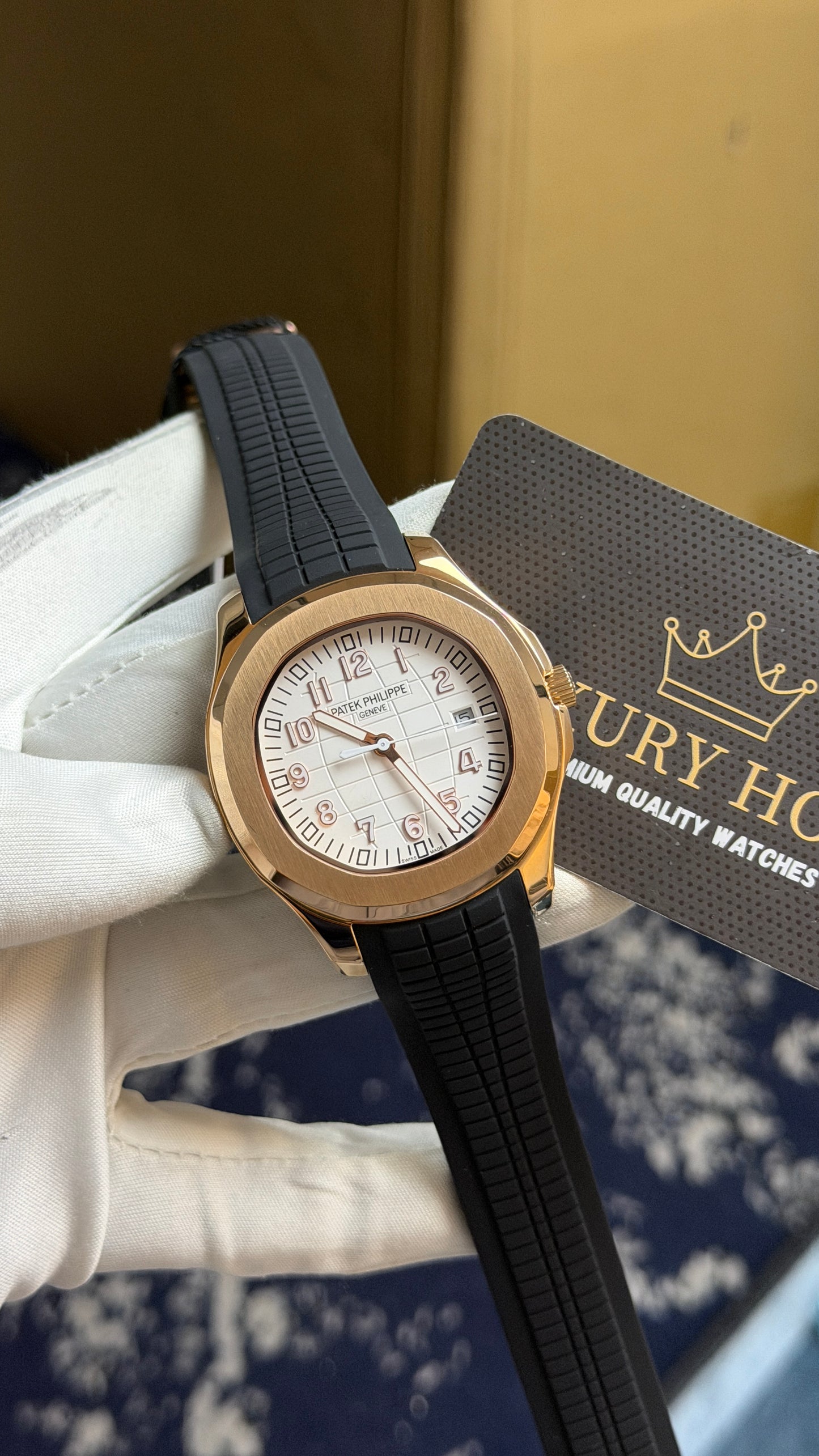 Rose Gold with White Dial.
