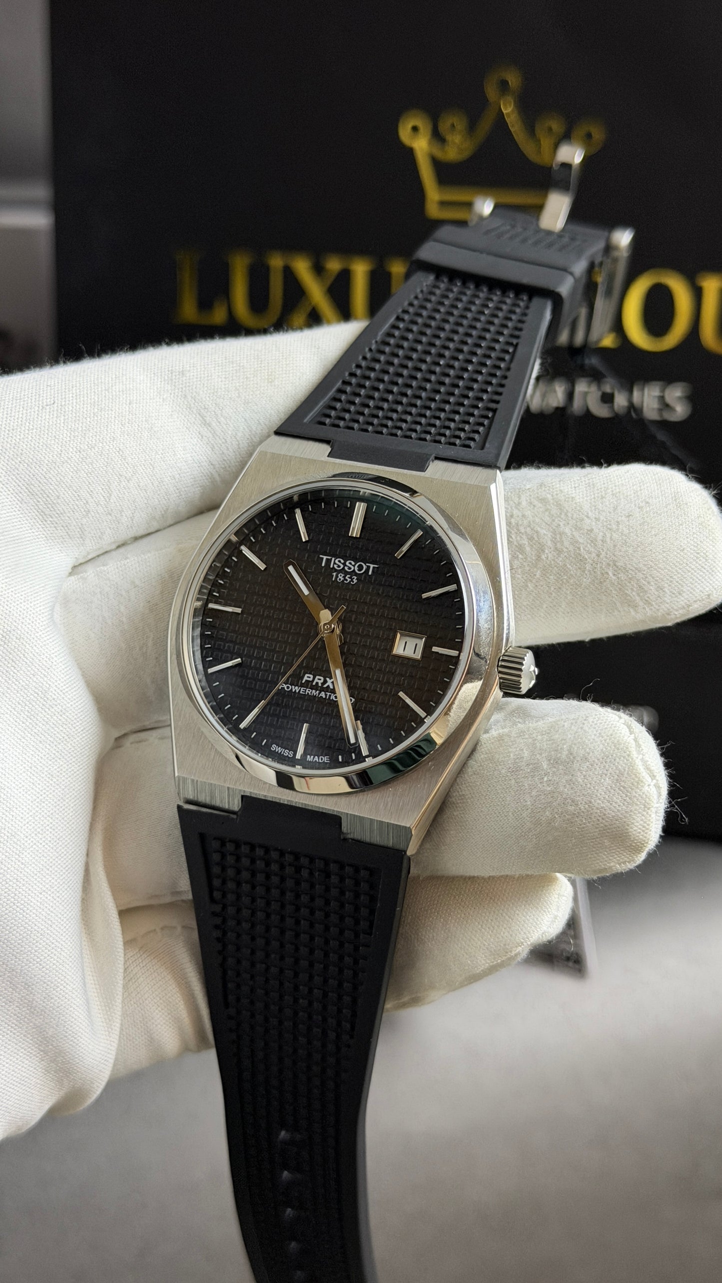 Silver with Black Dial.