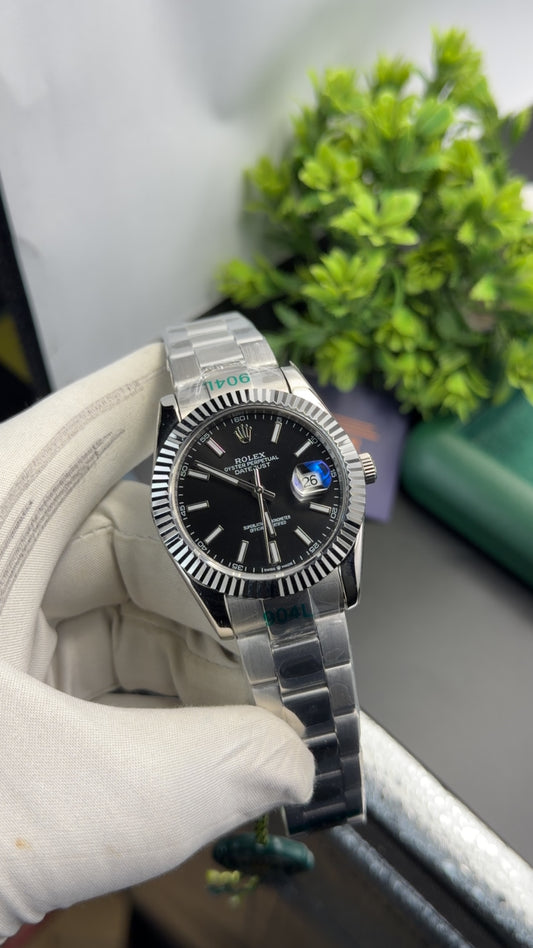 Silver with black dial 🔥