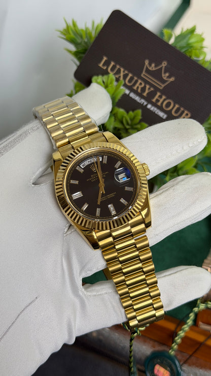 Yellow Gold with Chocolate Dial🔥