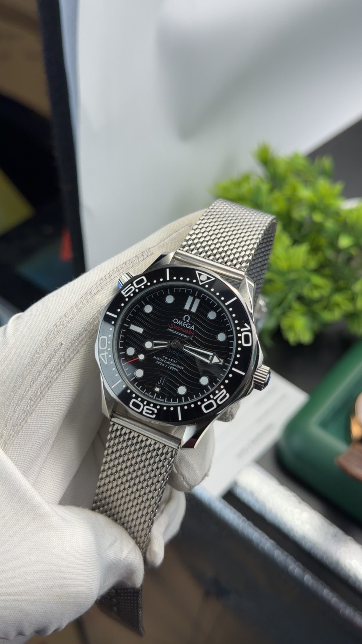 Silver with black dial🔥