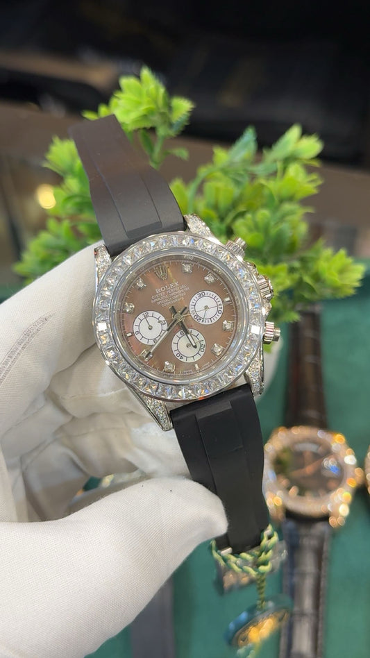 Silver with zarcon stones.