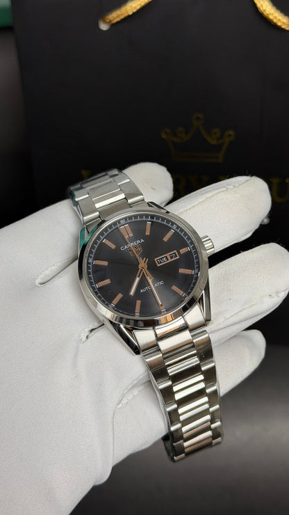 Silver with Black Dial.