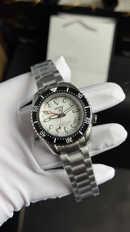 Silver with White Dial.