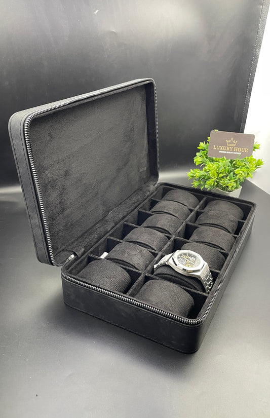 Black Zipper Watch Case