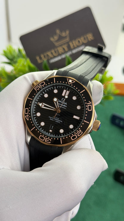Rose Gold with Black Dial.