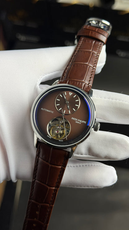 Silver with Chocolate Dial.
