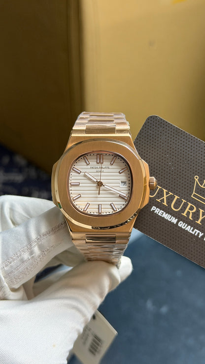 Rose Gold with White Dial.