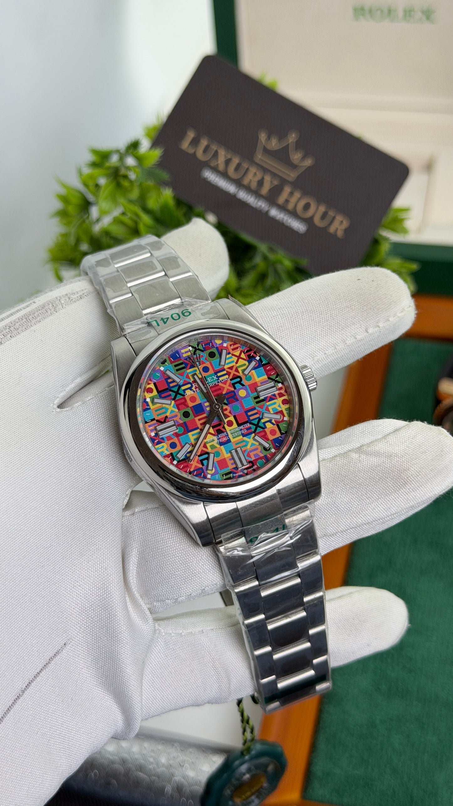 Silver with Rainbow Dial💐