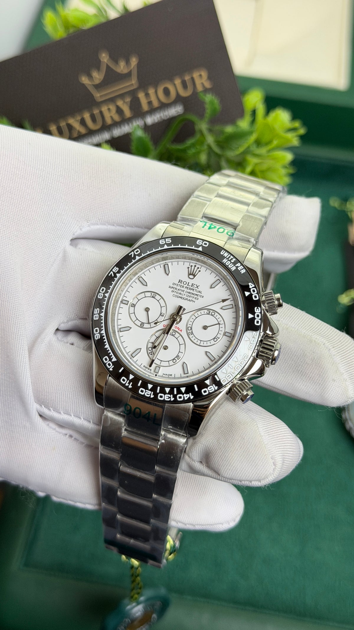 Silver with White Dial.
