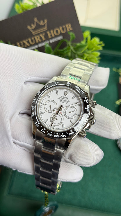 Silver with White Dial.
