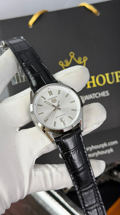 Silver with White Dial.