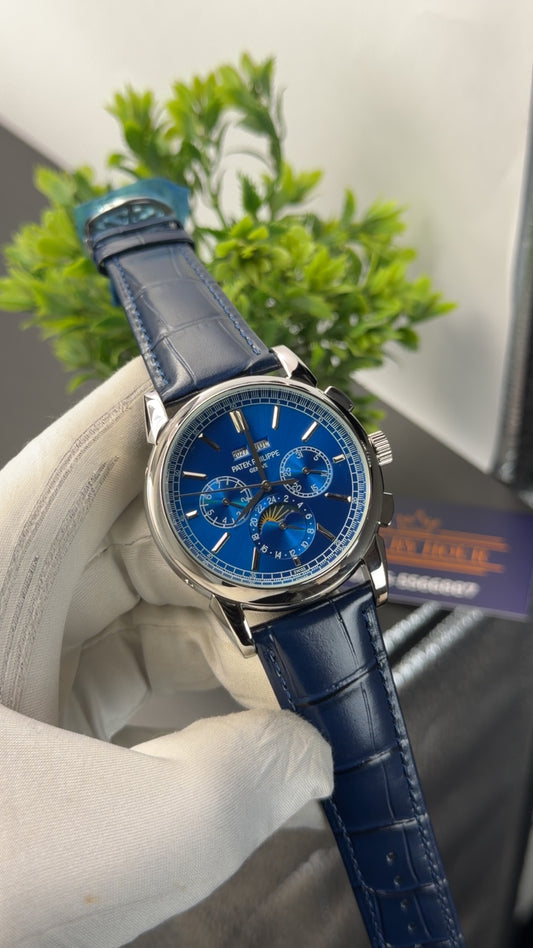 Silver with blue dial🔥