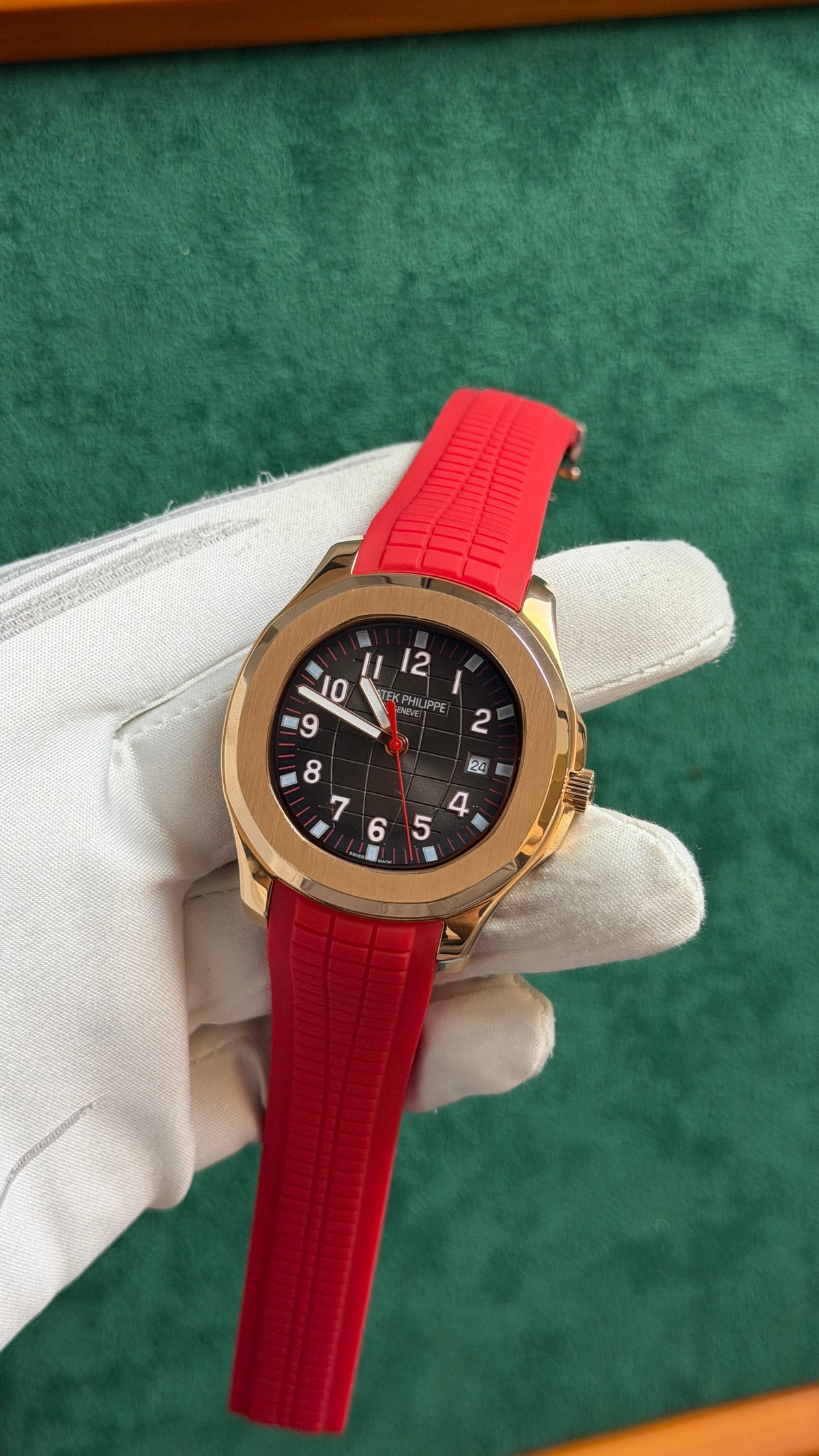 Rose Gold with Dark Grey Dial.
