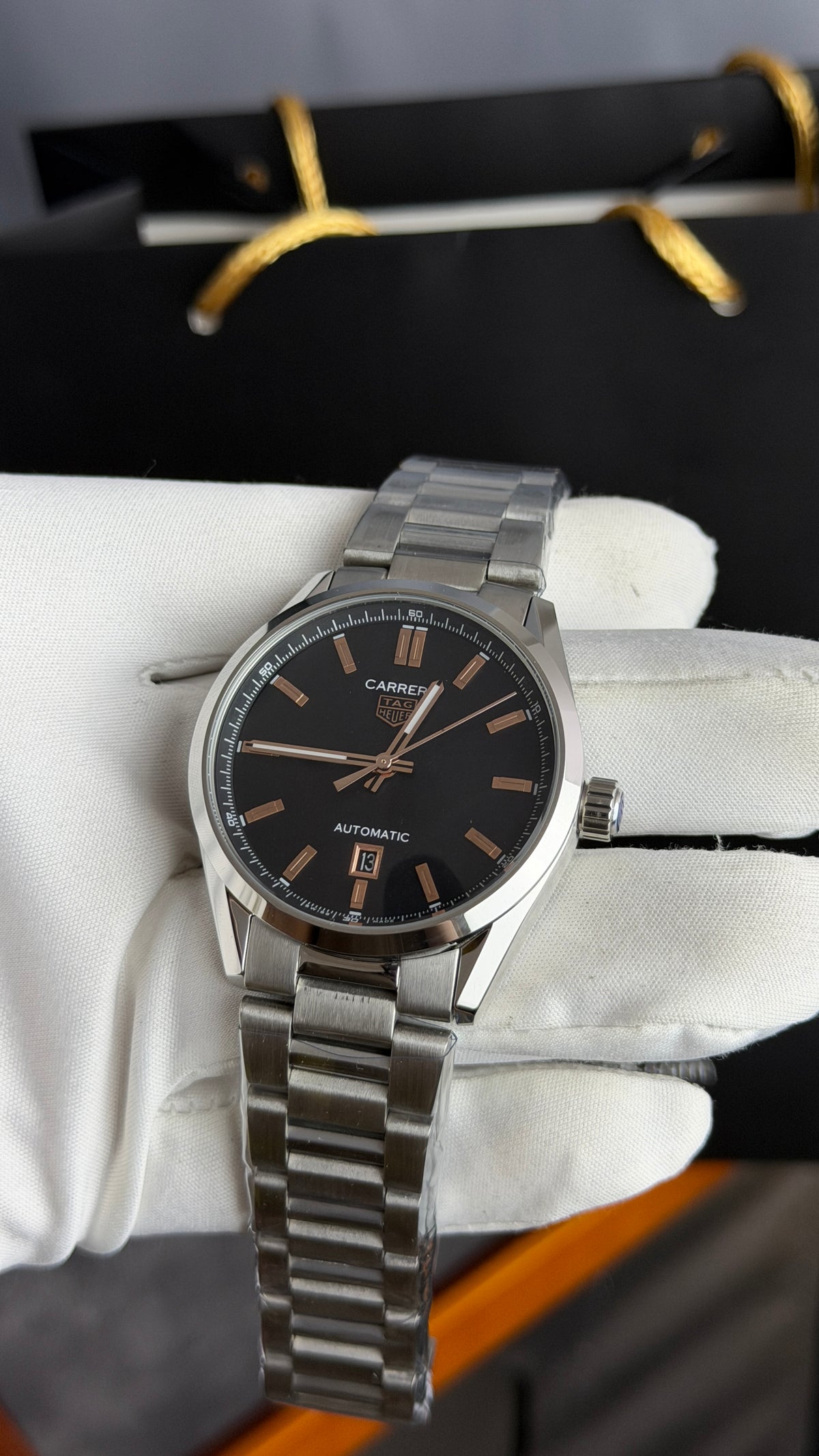 Silver with Black Dial.